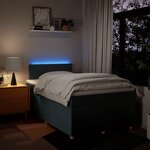 vidaXL Sommier à lattes de lit avec matelas Bleu 120x200 cm Tissu