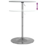 vidaXL Table de bar blanc 60x60x90cm bois d'ingénierie et acier chromé