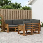 vidaXL Ensemble de canapés d'extérieur 7 Pièces Naturel et Anthracite