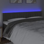 vidaXL Tête de lit à LED Gris foncé 200x5x78/88 cm Velours
