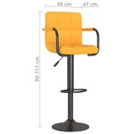 vidaXL Tabourets de bar lot de 2 jaune moutarde tissu