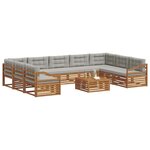 vidaXL Ensemble de canapés d'extérieur 10 Pièces Gris Naturel et Clair