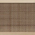 vidaXL Meuble TV Blanc 80x30x40 cm Bois de pin massif et rotin naturel