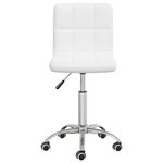 Chaise fauteuil siège de bureau informatique étude pivotante similicuir blanc 02_0024047