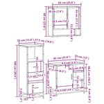 vidaXL Ensemble de meubles de salle de bain 3 Pièces Sonoma gris