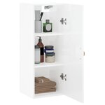 vidaXL Armoire murale blanc brillant 34 5x34x90 cm