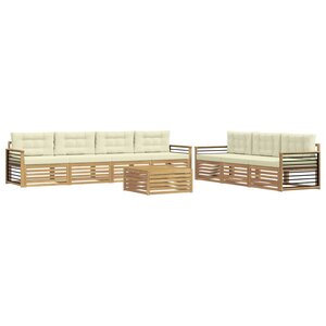 vidaXL Ensemble de canapés d'extérieur 8 pc Blanc et crème Polyester