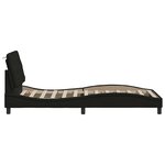 vidaXL Cadre de lit avec LED sans matelas noir 80x200 cm tissu
