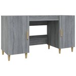 Bureau table poste de travail meuble d'ordinateur informatique étude sonoma 140 x 50 x 75 cm bois d'ingénierie gris 02_0023958
