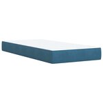 vidaXL Sommier à lattes de lit avec matelas bleu 90x200 cm velours