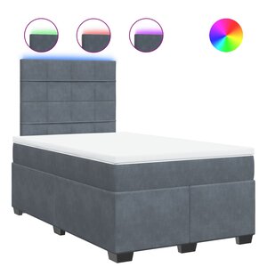 vidaXL Sommier à lattes de lit et matelas gris foncé 120x190cm velours