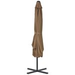 vidaXL Parasol d'extérieur avec poteau en acier 250 x 250 cm Taupe