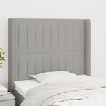 vidaXL Tête de lit avec oreilles Gris clair 93x16x118/128 cm Tissu