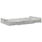 vidaXL Cadre de lit avec rangement avec tiroir Gris béton 120 x 190 cm