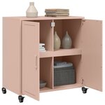 vidaXL Buffet rose 68x39x72 cm acier