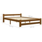 vidaXL Cadre de lit Marron miel Bois de pin massif 160x200 cm