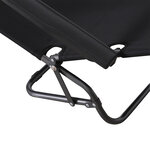 Chaise longue inclinable transat bain de soleil 2 en 1 pliant têtière amovible charge max. 136 Kg toile oxford facile d'entretien noir