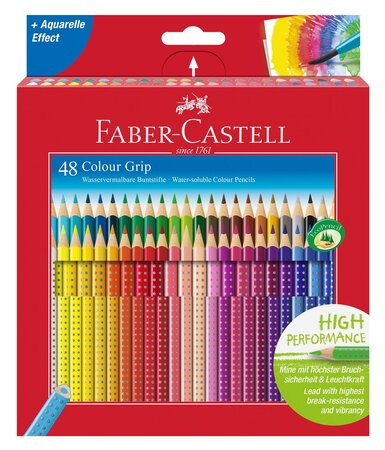 Crayons de couleur Colour GRIP, étui de 48 FABER-CASTELL
