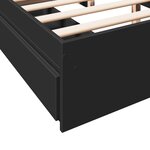 vidaXL Cadre de lit à tiroirs noir 160x200 cm bois d'ingénierie