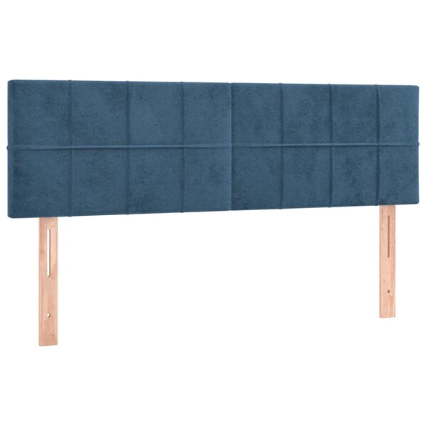 vidaXL Têtes de lit 2 Pièces Bleu foncé 72x5x78/88 cm Velours