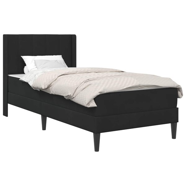 vidaXL Cadre de lit avec matelas Noir 90 x 190 cm Velours