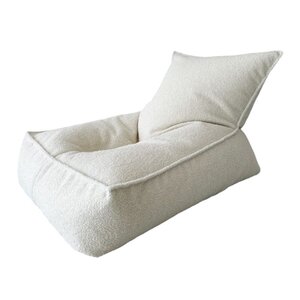 Pouf bouclé crème