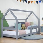 Lit cabane enfant TERY 90 x 200 Gris
