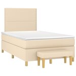 vidaXL Sommier à lattes de lit avec matelas Crème 120x200 cm Tissu