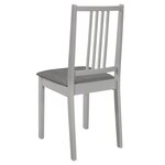 vidaXL Chaises à manger avec coussins lot de 6 gris bois solide