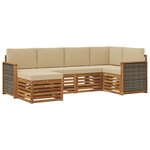 vidaXL Ensemble de canapés d'extérieur 5 pc Naturel