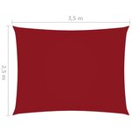 vidaXL Voile de parasol Tissu Oxford rectangulaire 2 5x3 5 m Rouge