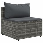 vidaXL Salon de jardin avec coussins 10 Pièces gris résine tressée