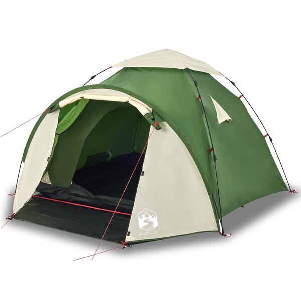vidaXL Tente de camping à dôme 3 personnes vert libération rapide