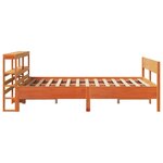 vidaXL Cadre de lit sans matelas cire marron 135x190cm bois pin massif