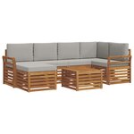 vidaXL Ensemble de canapés d'extérieur 7 pc Gris Naturel et Clair