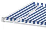 vidaXL Auvent automatique sur pied 500x300 cm Bleu/Blanc