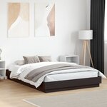 vidaXL Cadre de lit avec lumières LED noir 150x200 cm