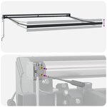 vidaXL Auvent Rétractable Vert et blanc 350 x 250 cm Tissu  Métal
