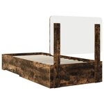 vidaXL Cadre de lit Chêne fumé 75 x 190 cm Bois d'ingénierie