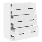 vidaXL Armoire à tiroirs Blanc brillant 66 x 34 5 x 87 cm