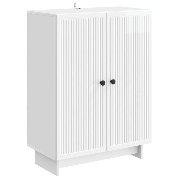 vidaXL Buffet Blanc brillant 66 x 34 5 x 90 cm Bois d'ingénierie