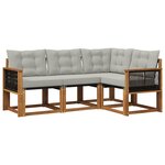 vidaXL Ensemble de canapés d'extérieur 4 pc Naturel et gris clair