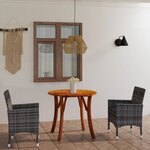 vidaXL Ensemble de salle à manger de jardin 3 Pièces Gris