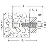 Fischer ensemble d'ancrage à boulon fbn ii 10/10 50 pcs