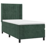vidaXL Sommier à lattes de lit matelas et LED Vert foncé 100x200 cm