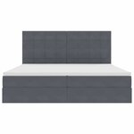 vidaXL Lit avec rangement et LED Gris foncé 200 x 200 cm Velours
