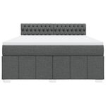 vidaXL Sommier à lattes de lit avec matelas Gris foncé 180x200cm Tissu