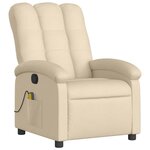vidaXL Fauteuil de massage inclinable Crème Tissu