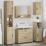 vidaXL Ensemble de mobilier de salle de bain 5 Pièces Chêne Sonoma