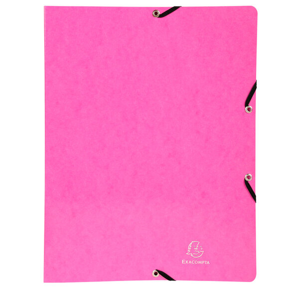 Classeur à élastiques 2 anneaux 15mm Iderama - A4, rose EXACOMPTA